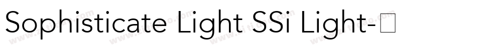 Sophisticate Light SSi Light字体转换